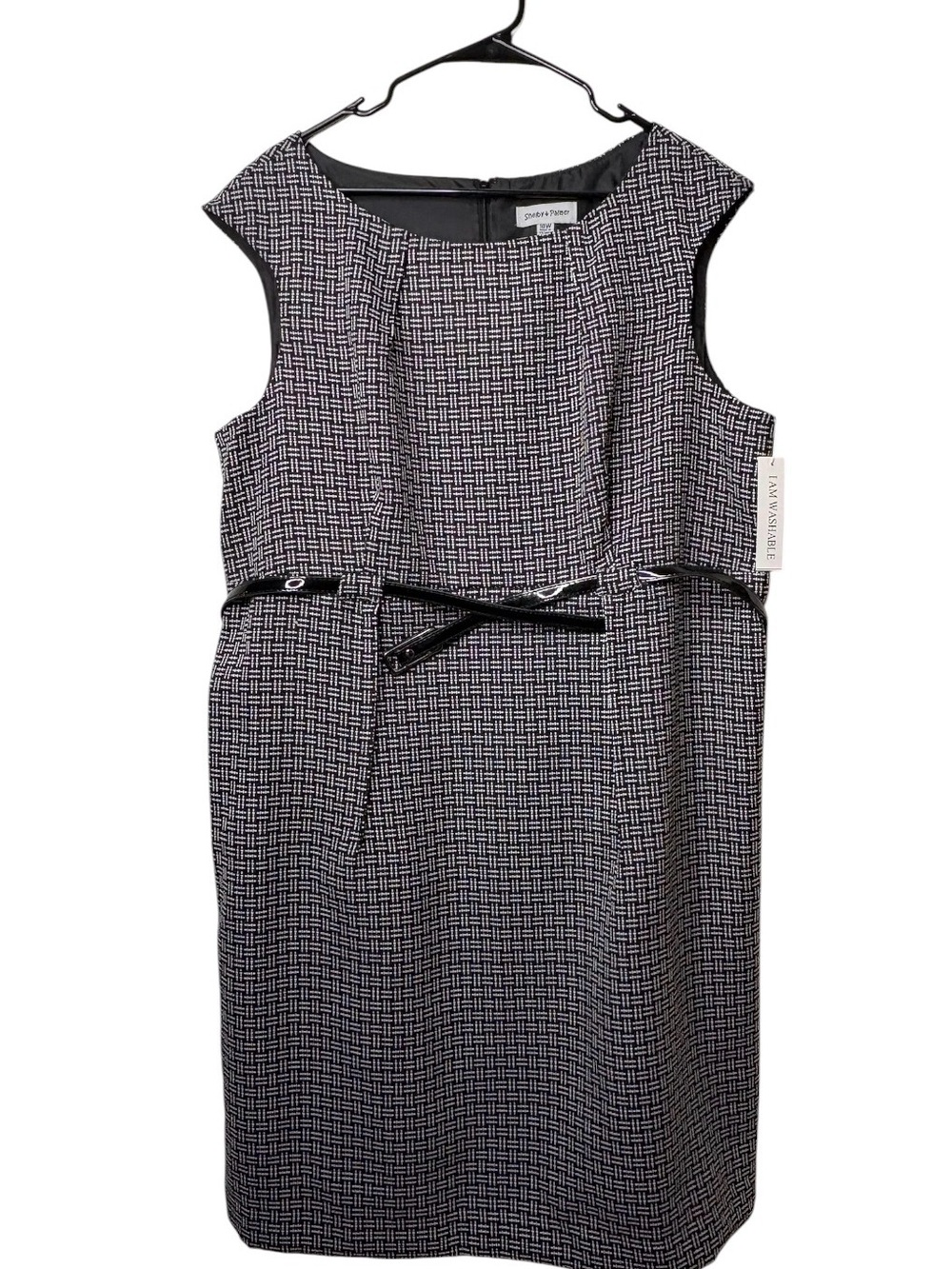 Shelby & Palmer Black and White Cap-Sleeve Sheath Dress